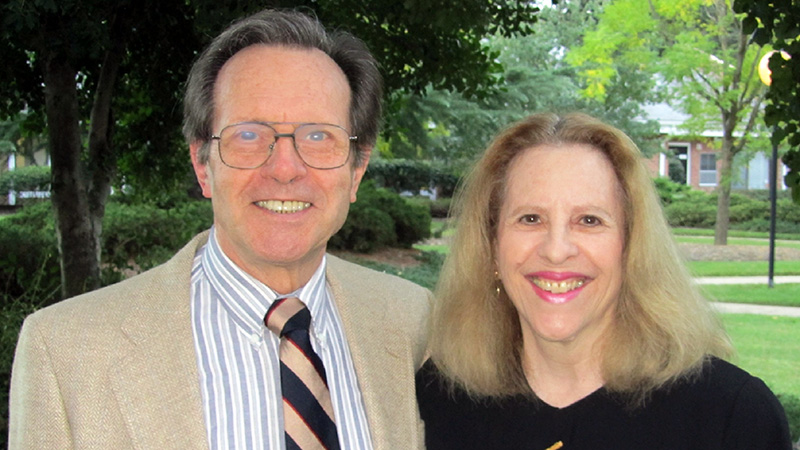 Outdoor photo of a senior couple